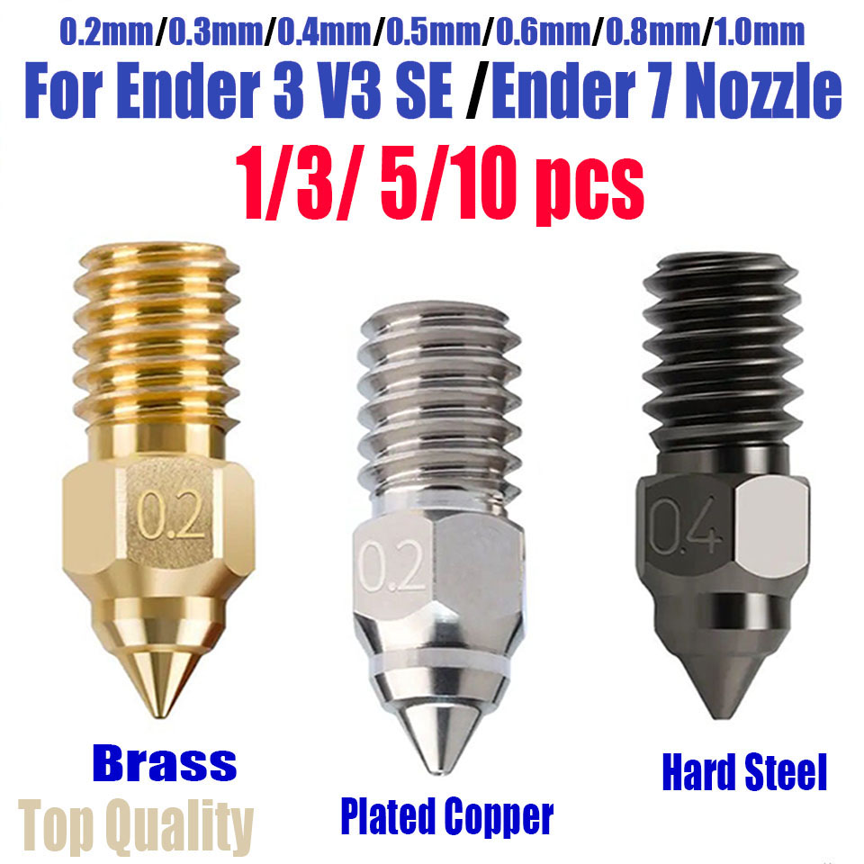 Buse haute vitesse pour ENDER 7 Spider Ender 3 V3 SE ender 5 S1 0.2 0.4 0.6 0.8 1.0mm, buses de pièces d'imprimante 3D 3/5/10 pièces
