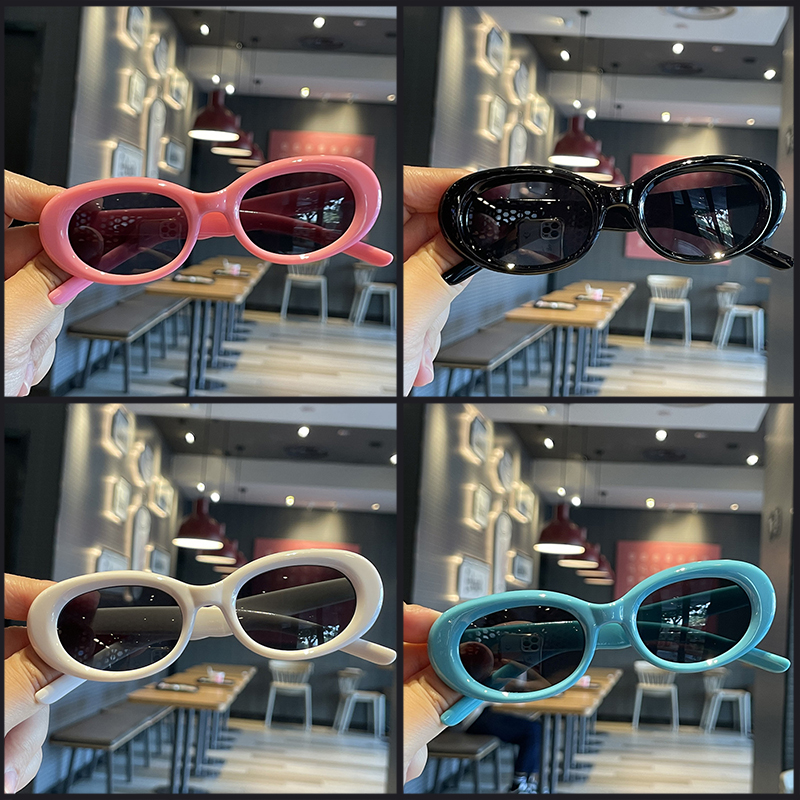 Mode Eenvoudige Ovale Frame Kinderen Zonnebril Cool Jongen Meisje Nieuwe Anti-Uv Zonnescherm Brillen Reizen Kids Fotografie Props