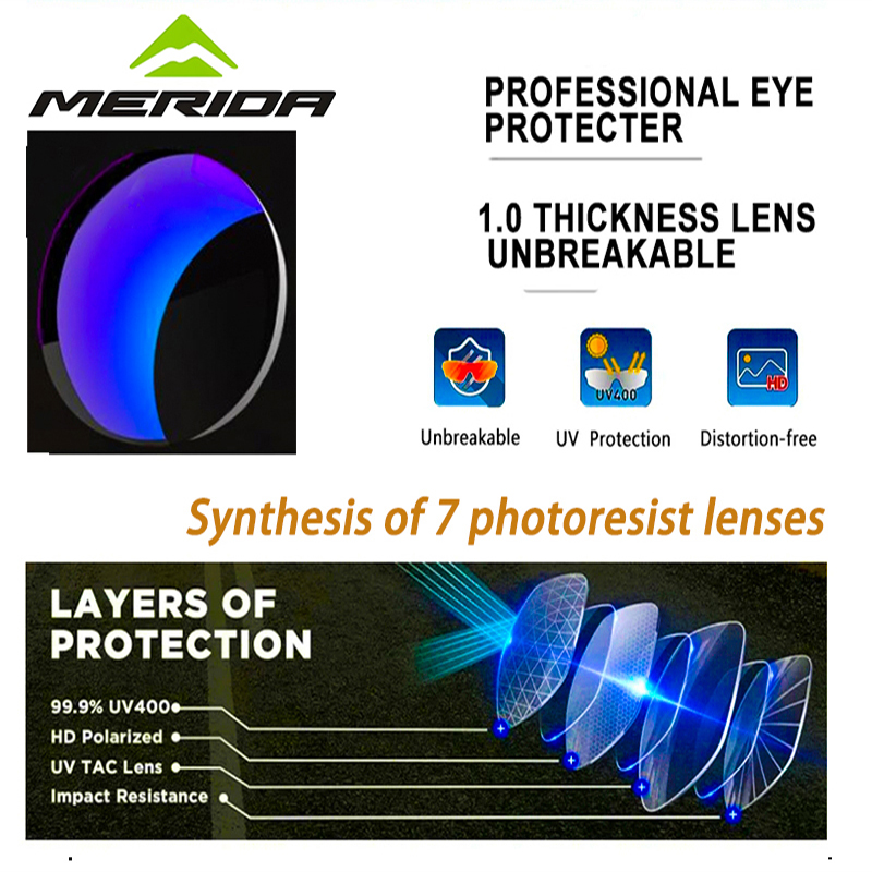 Merida gafas de sol ciclismo para hombre y mujer, gafas deportivas con protección UV