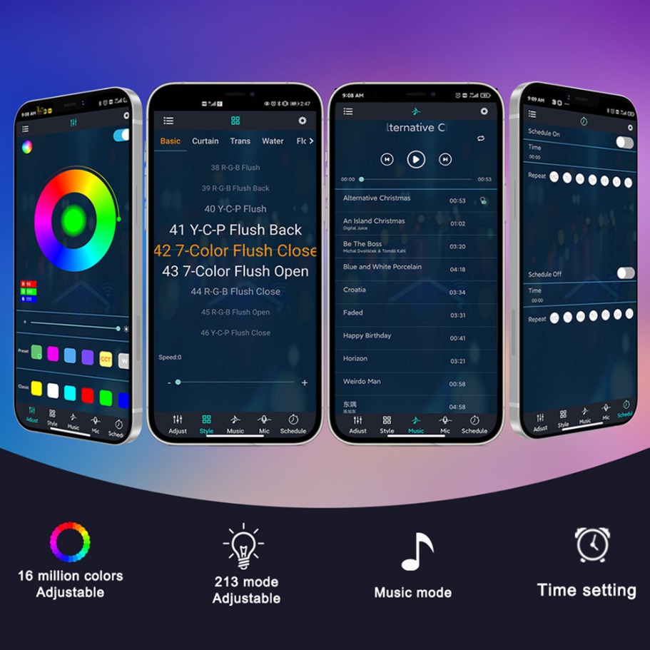 RGBIC Fogo de artifício LED Strip Light Bluetooth APP Controle USB 5V Neon Strip Decoração de festa de Natal Sincronização de música Decoração de quarto Luz