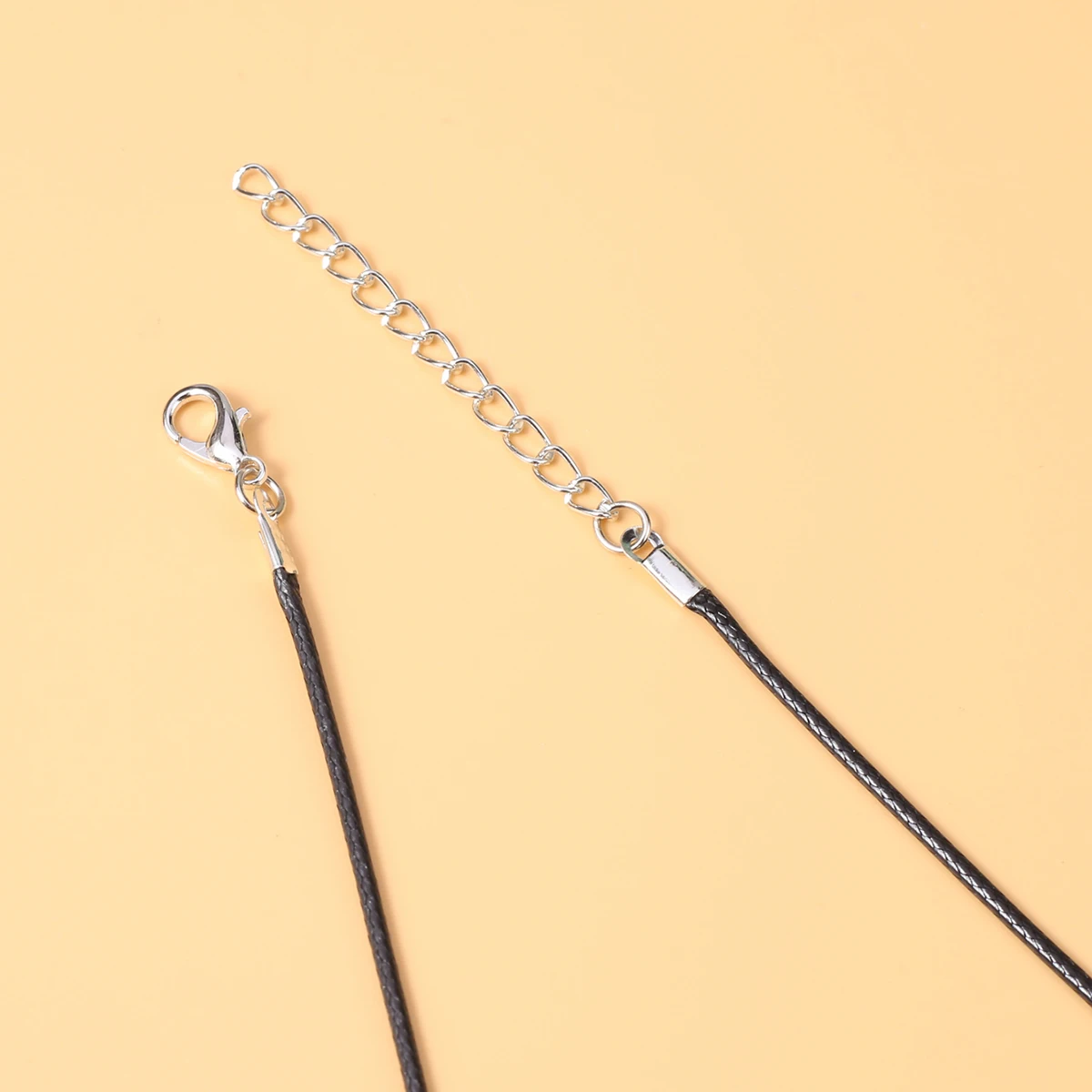 50 stuks gevlochten verstelbaar zwart lederen touw waxkoord DIY handgemaakte ketting hanger karabijn string koord sieraden ketting