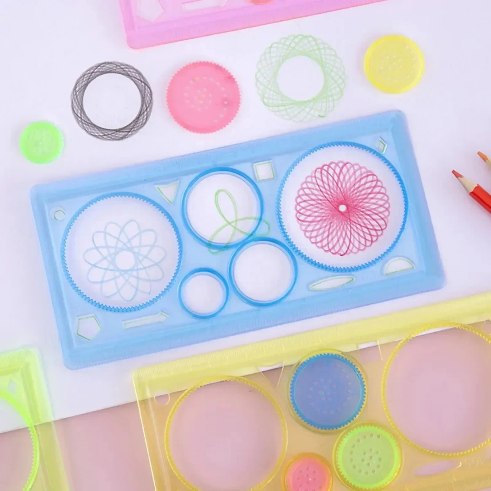 1 confezione/lotto Puzzle creativo per bambini Set di righelli da disegno colorati Impara il disegno della regola Strumenti fai da te per studenti
