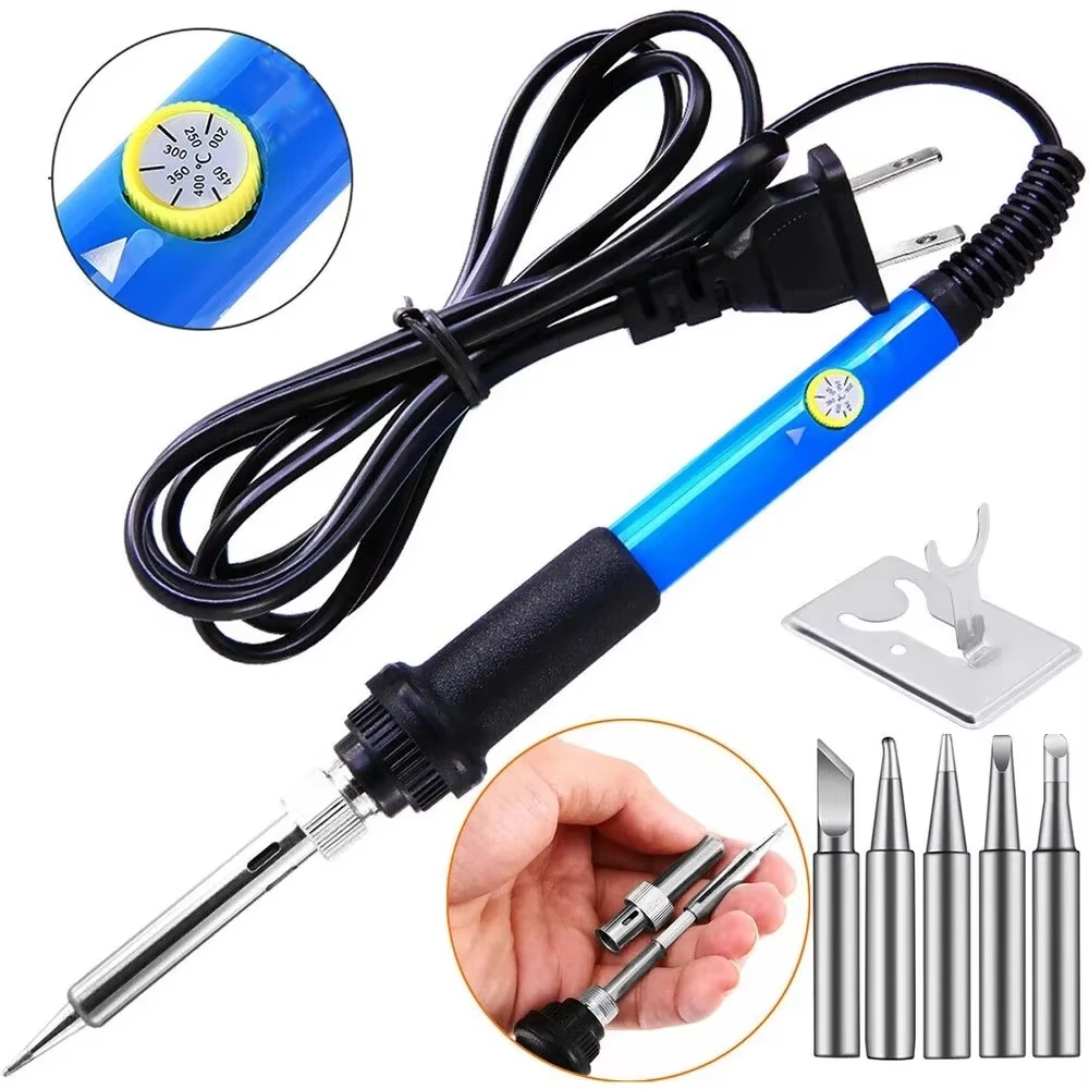 60W Adjustable Temperature Welding Solder Rework Station Heat Pen Tips Electric Soldering Iron for Repairing by BeBosLook
