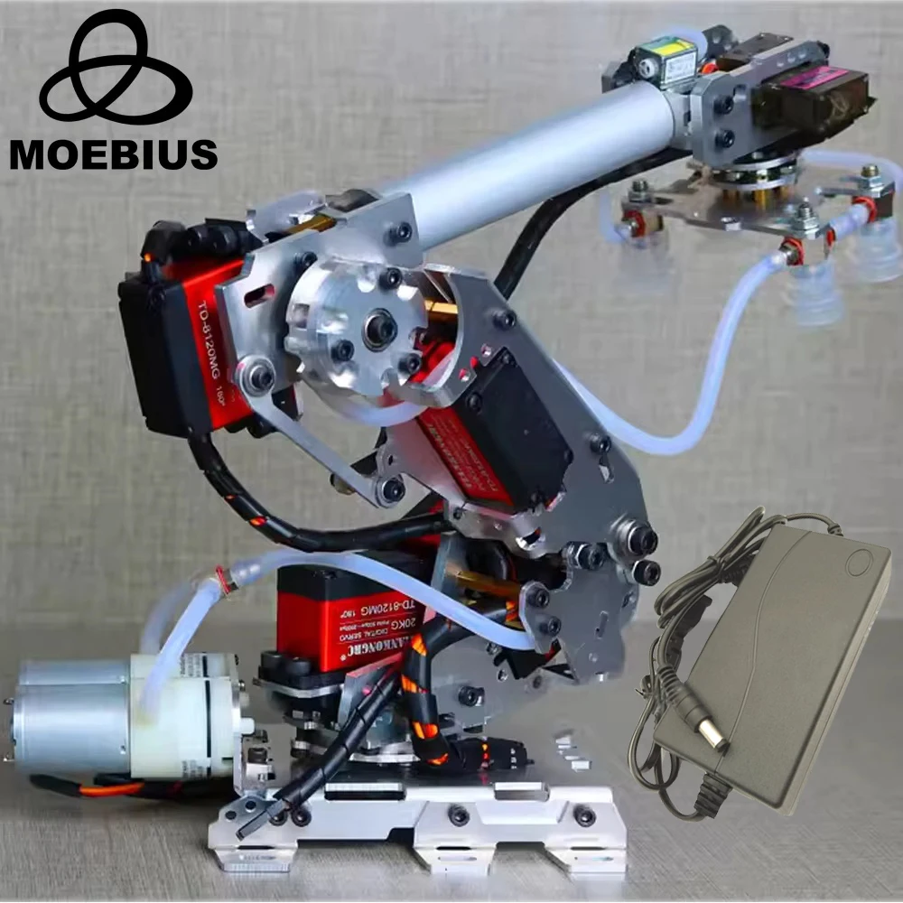 Arduino 7 Dof Grote Zuigluchtpomp Robotarm Multi Dof Manipulator Mindustrial Robotmodel 6-assige Robotklauwgrijper