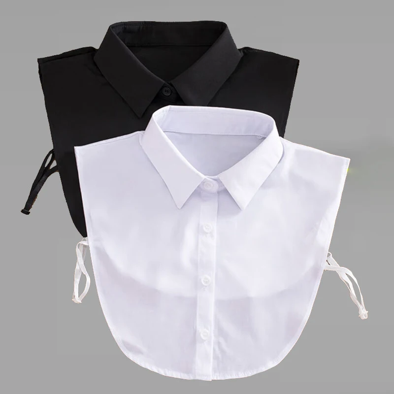 Medio cuello falso para mujer, cuello de negocios, cuello de camisa falso, medio cuello falso cómodo para hombres y mujeres, ocasiones formales