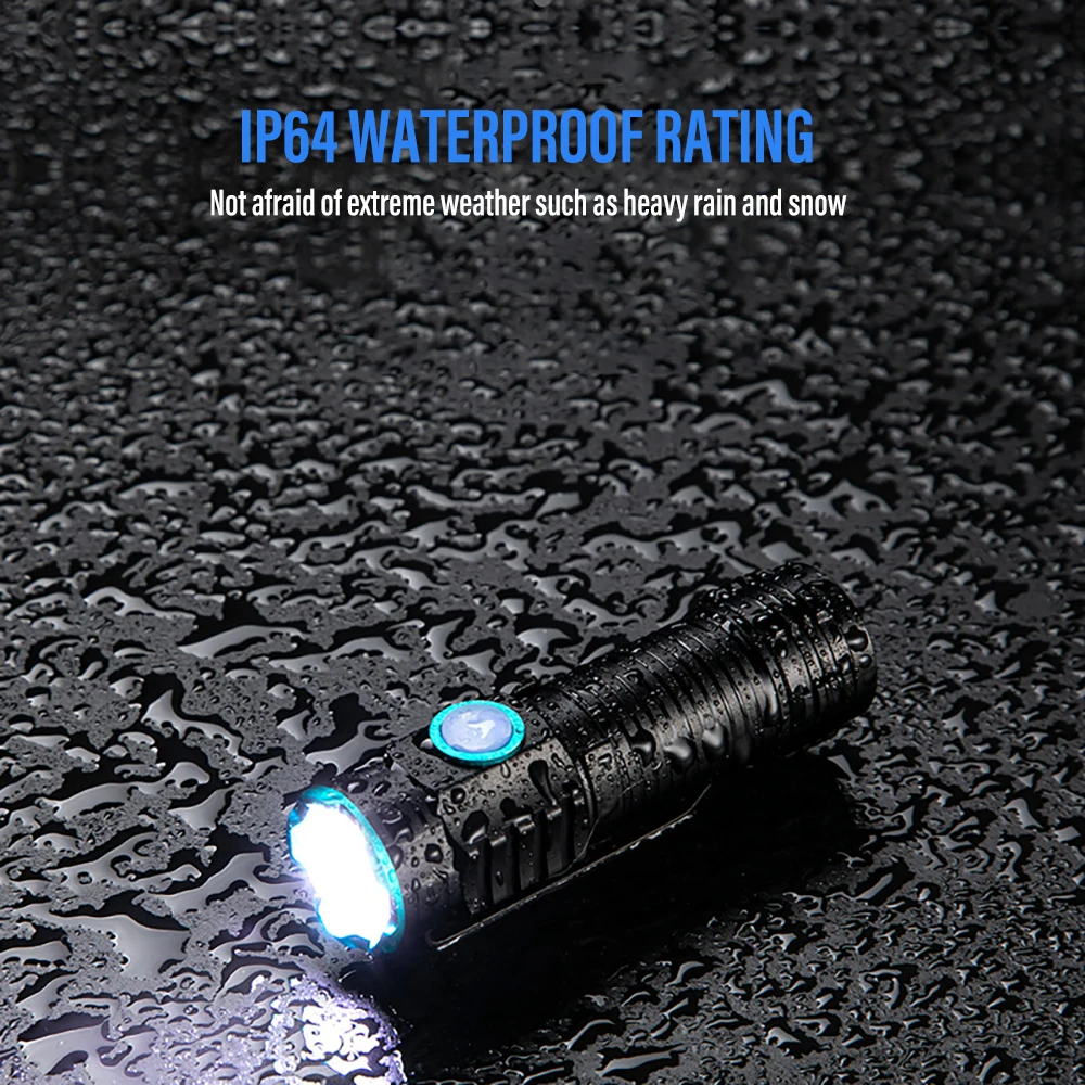 Mini USB Lanternas LED recarregáveis, XHP50 tocha com cauda ímã, alta potência, lanterna de pesca, chapéu clip luz, Camping
