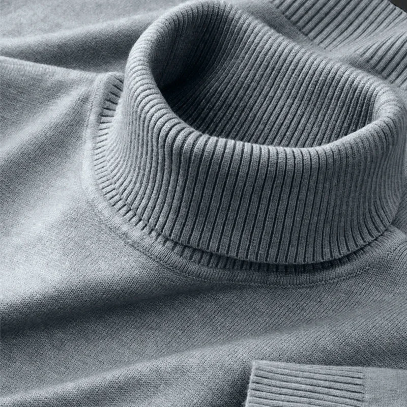 2025 Nieuwe heren gebreide truien effen kleur coltrui ademende truien warm outdoor basic streetwear herfst zakelijke tops