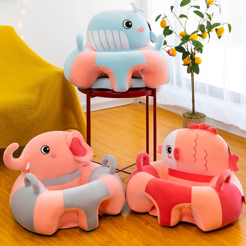 1 pçs assento de apoio do bebê sentar-se cadeira macia almofada sofá travesseiro de pelúcia brinquedo animal sofá assento almofada