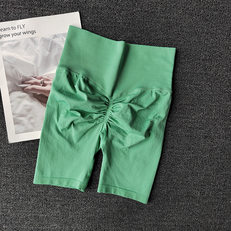 Pantalones cortos de Yoga sin costuras para mujer, pantalones cortos de entrenamiento de cintura alta, mallas de gimnasio con Control de barriga, pantalones cortos transpirables para correr, verano