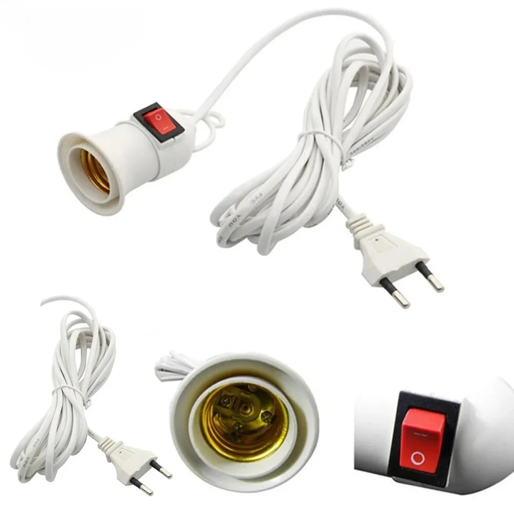 1/5PCS 2.3M E27 Hanging Indoor Plants Light Holder Garden Lampholder Cable EU /US with On/Off Switch Lamp Holder for Desk Light