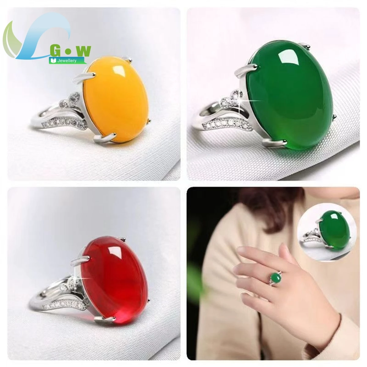 Anel de jade ágata vermelha para mulheres, ajustável, estilo simples, abertura, prata esterlina, joias finas, presente para mamãe, fêmea