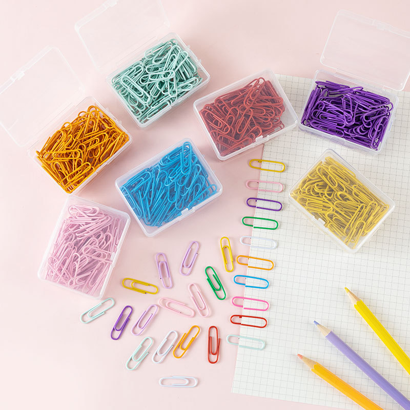 50 Stück 28 mm bunte Metall-Büroklammern, Lesezeichen, Markierung, Etikett, Schild, Rückkehr, Nadel für Dokumentenbuch, Schule, Bürobedarf