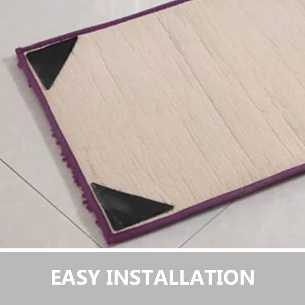 4pcs Carpet Fixing Grippers Pu Material Non Slip Rug Stickers Adhesive Backing Easy Install Carpet Corner Protector For Hardwood