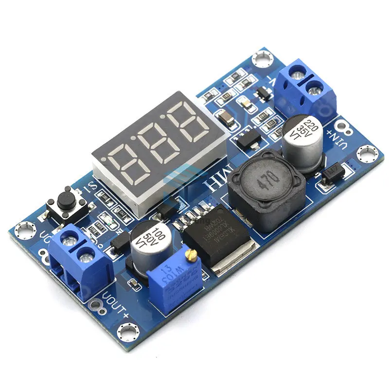 Módulo de fuente de alimentación de aumento Digital DC-DC XL6009, ajustable, 4,5-32V a 5-52V, regulador de voltaje con voltímetro LED
