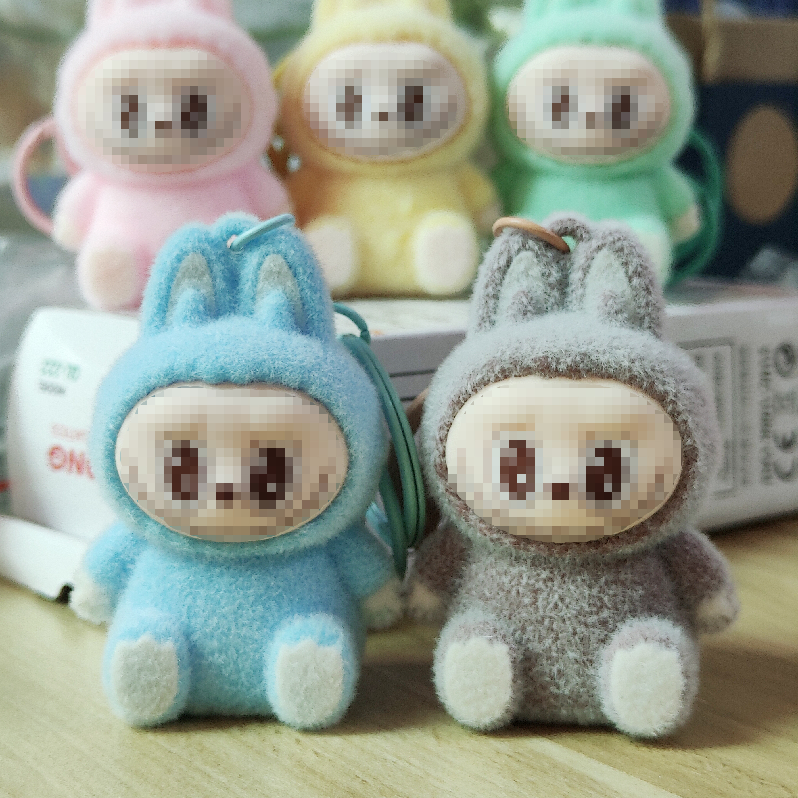 1PC portachiavi bambola di peluche giocattolo in PVC accessori per telefono ciondolo borsa fascino portachiavi per auto portachiavi bambola carina colori caramelle colorate