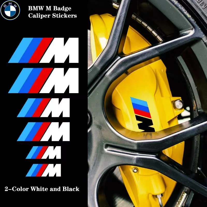 6PCS รถเบรค Caliper สติกเกอร์ทนความร้อนสําหรับ M Bmw X1 X3 X5 X6 X7 E30 E90 M3 E84 E83 F25 E91 E60 F15 F16 E70 F30 F20