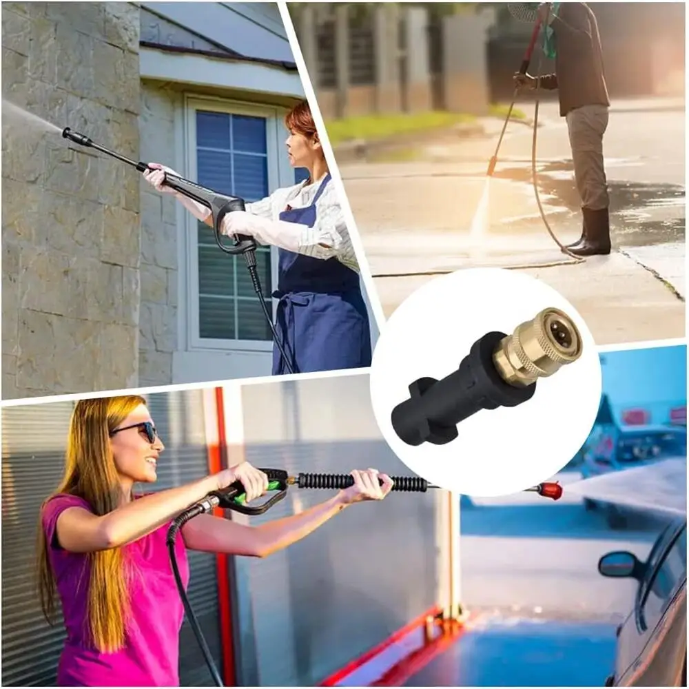 4000 PSI Karcher Adaptor To 1/4" Quick Connect With 5 Sprayer Nozzles For K2 K3 K4 K5 K7 High Pressure Wash Water Gun