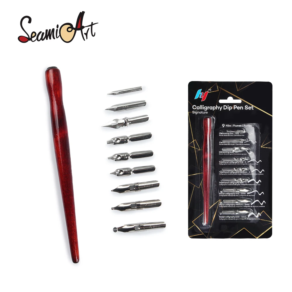 SeamiArt 9tlg. Stiftspitze + 1 Stk. Stifthalter Dip Pen Set für Cartoon Animation Schriftzug Kunst Zeichnung Multifunktionsstift Sonstiges