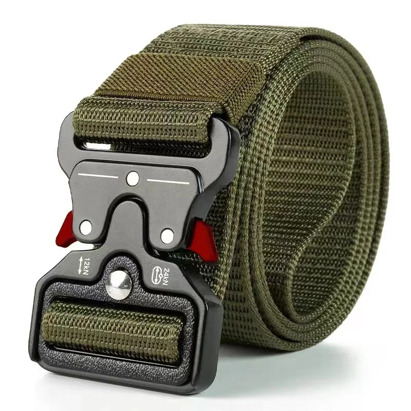Cinturón táctico Cobra para hombre, cinturón con hebilla de tela de nailon para exteriores