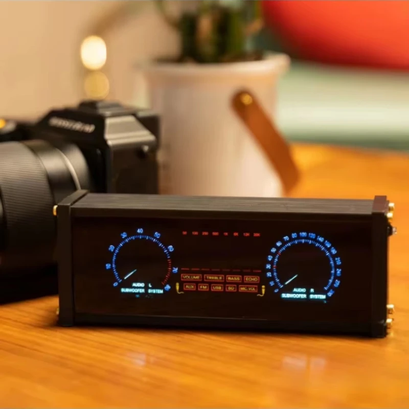 Misuratore di livello VU analogico elettronico Controller vocale con luce RGB con decorazioni desktop retroilluminate