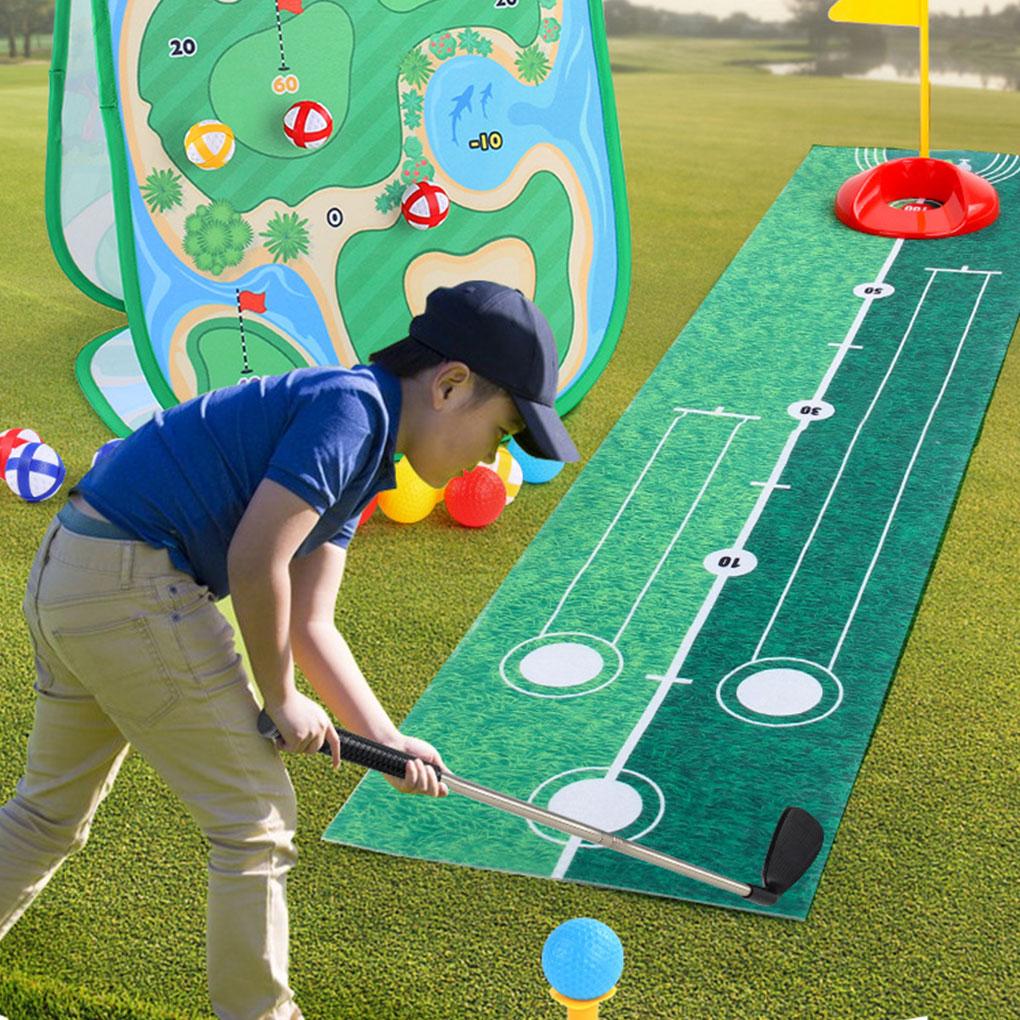 Kids 'Golf Chipping Game Mat Set, Dart Target, Clube de golfe, Sticky Ball, Golf Hitting Training, Jogo ao ar livre