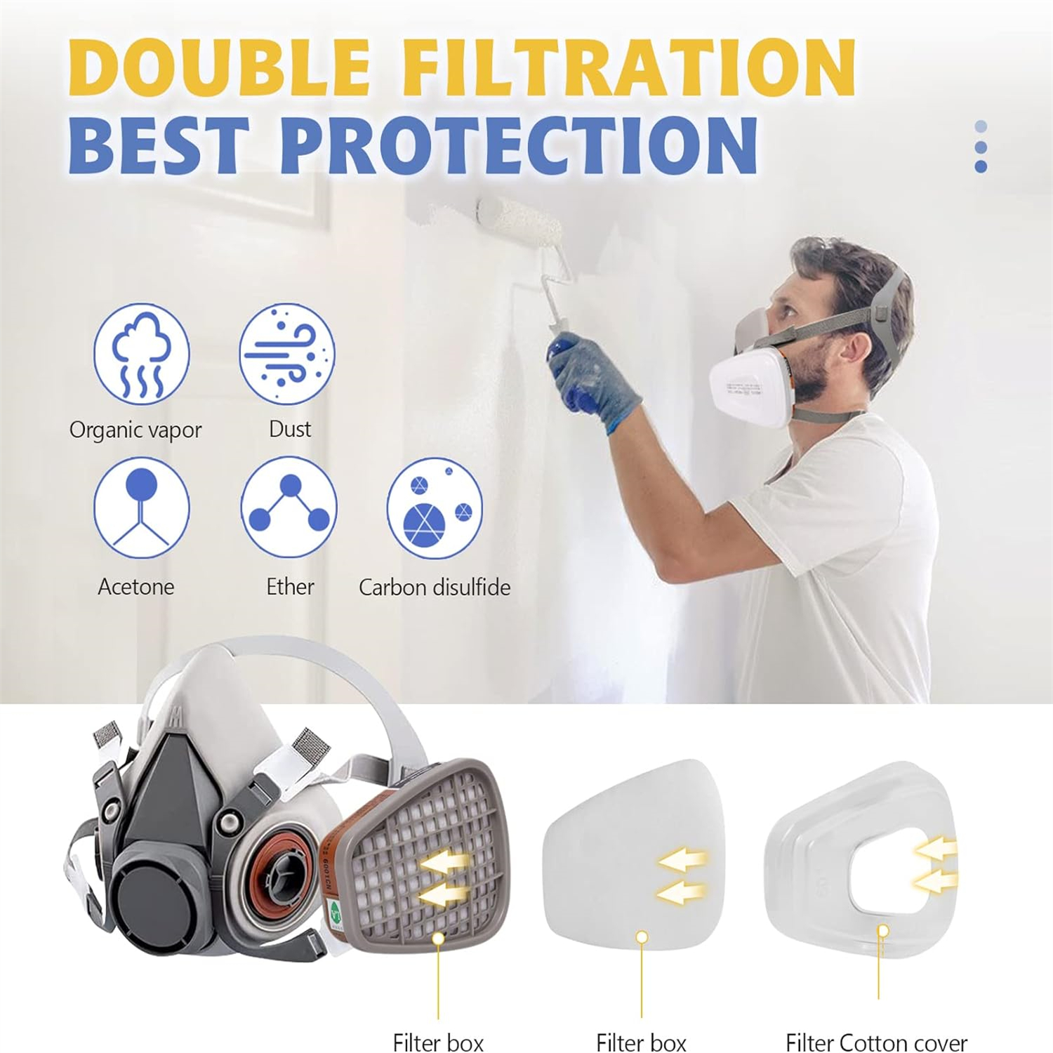 5N11 Stof Katoen Filter Papier Filters Voor 6001/6200/7502/6800 Serie Chemische Spuiten Schilderen Respirator gasmasker Accessoire