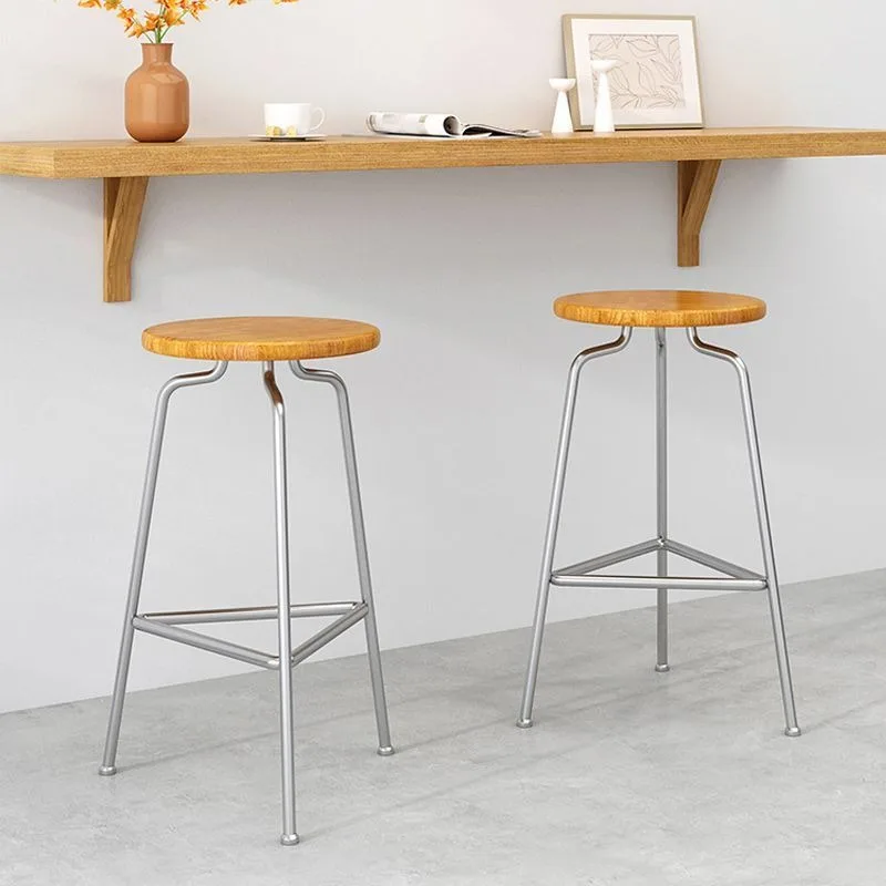 Cadeiras de bar de ferro de madeira simples estilo nórdico cozinha cadeira alta moderna multifuncional arte de luxo móveis para sala de estar