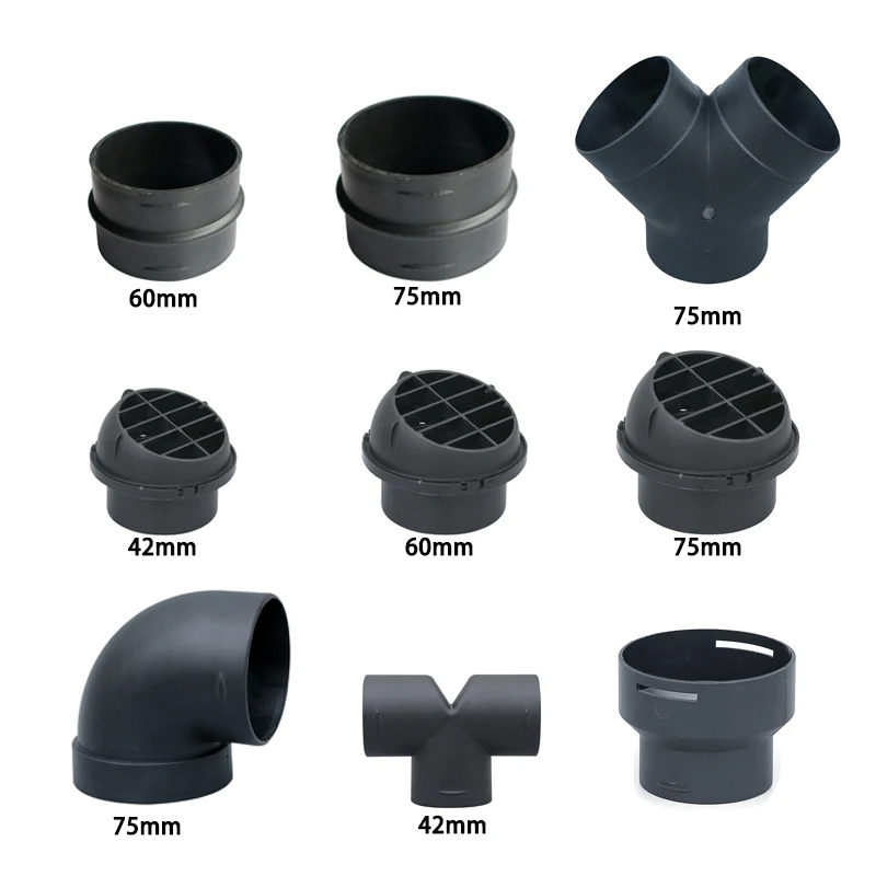 42/60/75mm Auto Heizung Kanal Rohr Joiner Stecker Heizung Kanal Gerade Joint Schlauch Rohr Anschluss Für Eberspacher oder Webasto