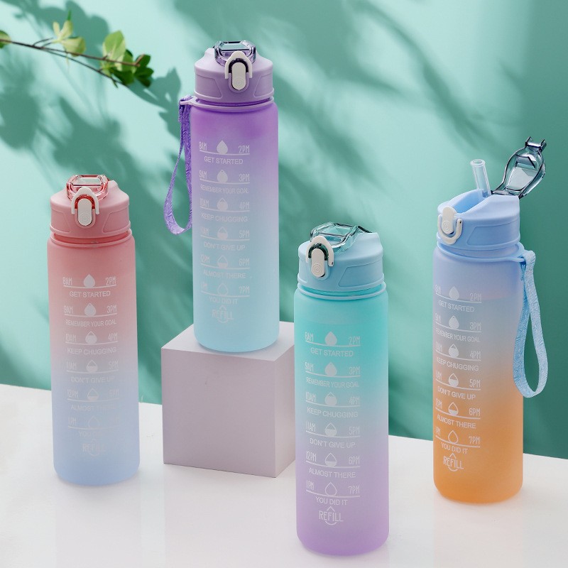 Botella de agua deportiva motivacional, botellas a prueba de fugas al aire libre para beber, viajes, gimnasio, Fitness, tazas de cocina