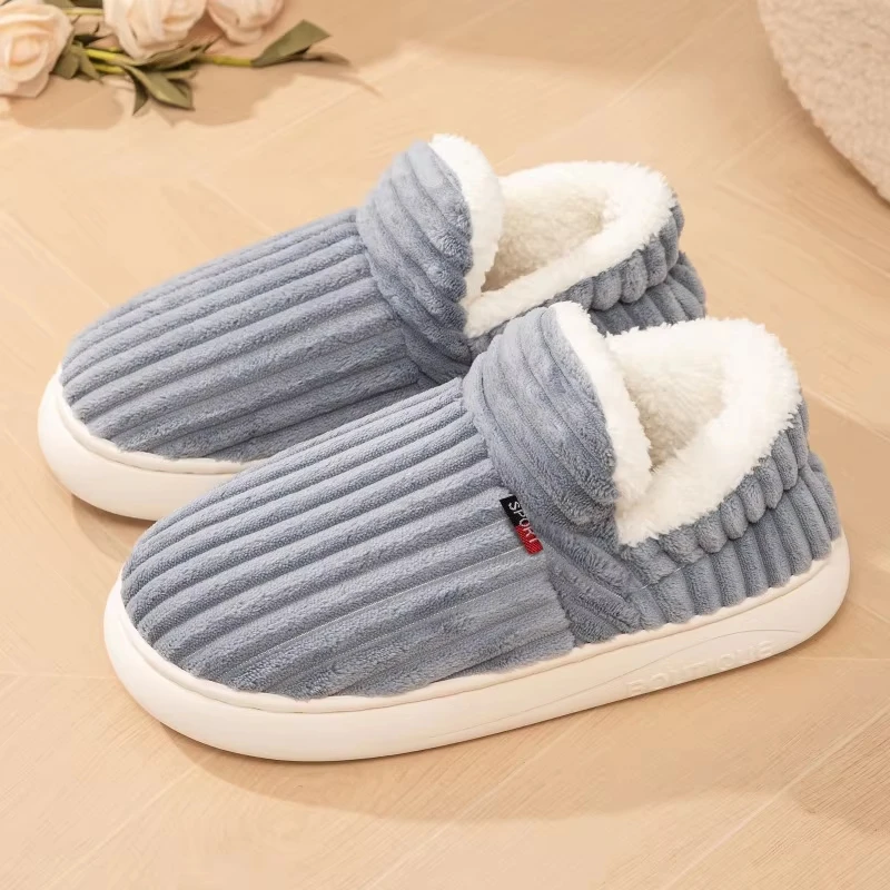 Thermofarbene Winterhausschuhe, superweiche Slip-On-Hausschuhe, flache Hausschuhe, gemütliche und warme Plüsch-Bodenhausschuhe, kostenlose Versandschuhe