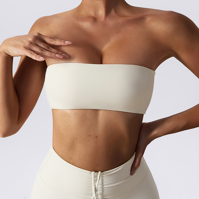 Strapless Sports Bra Gym Top Women Quick-Drying Yoga Clothes Women Tube Top Fitness Chest Wrap Underwear Workout Bra Female