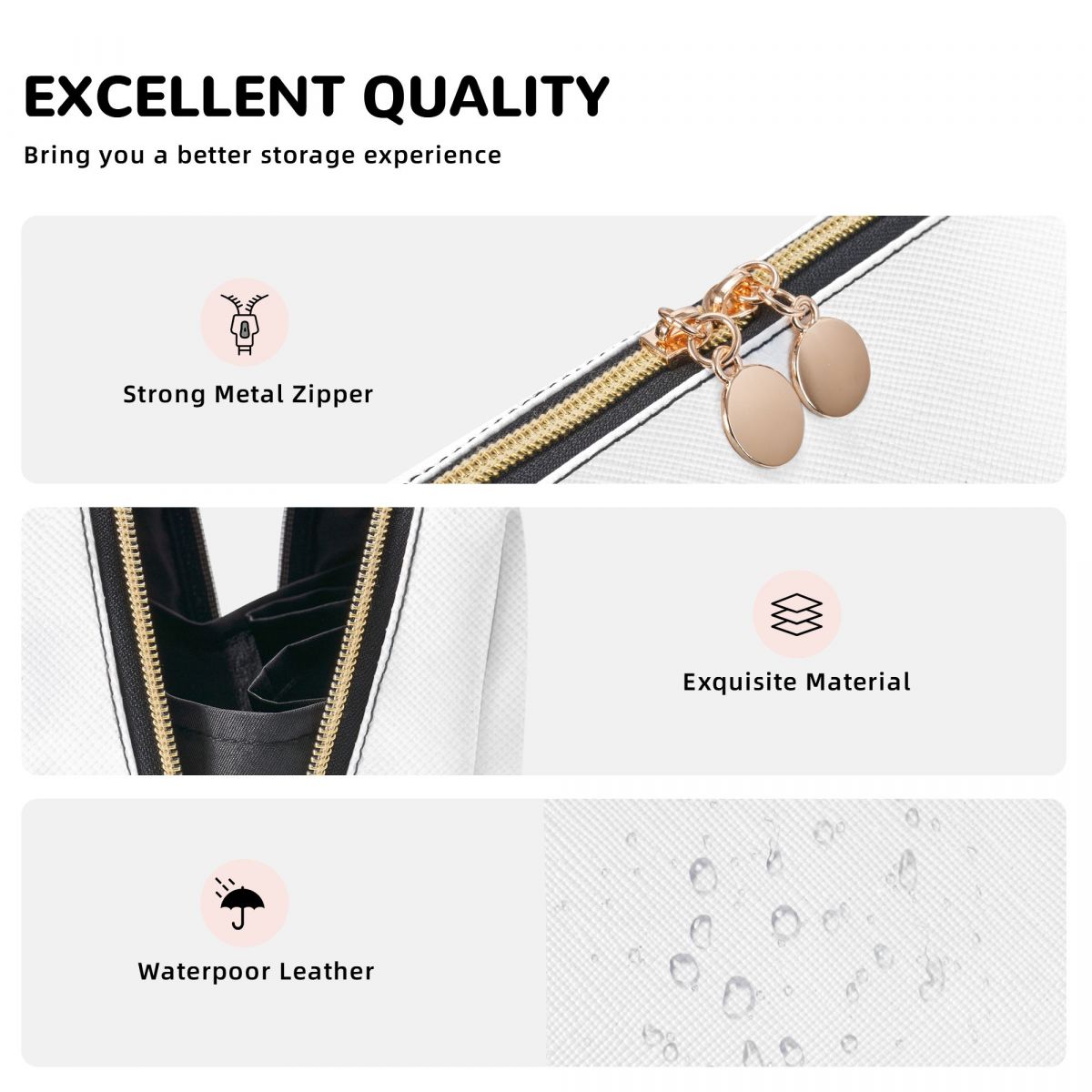 Stripe S-SAINT B-BARTH Exquisite and stylish portable multifunctional leather travel grooming and makeup bag