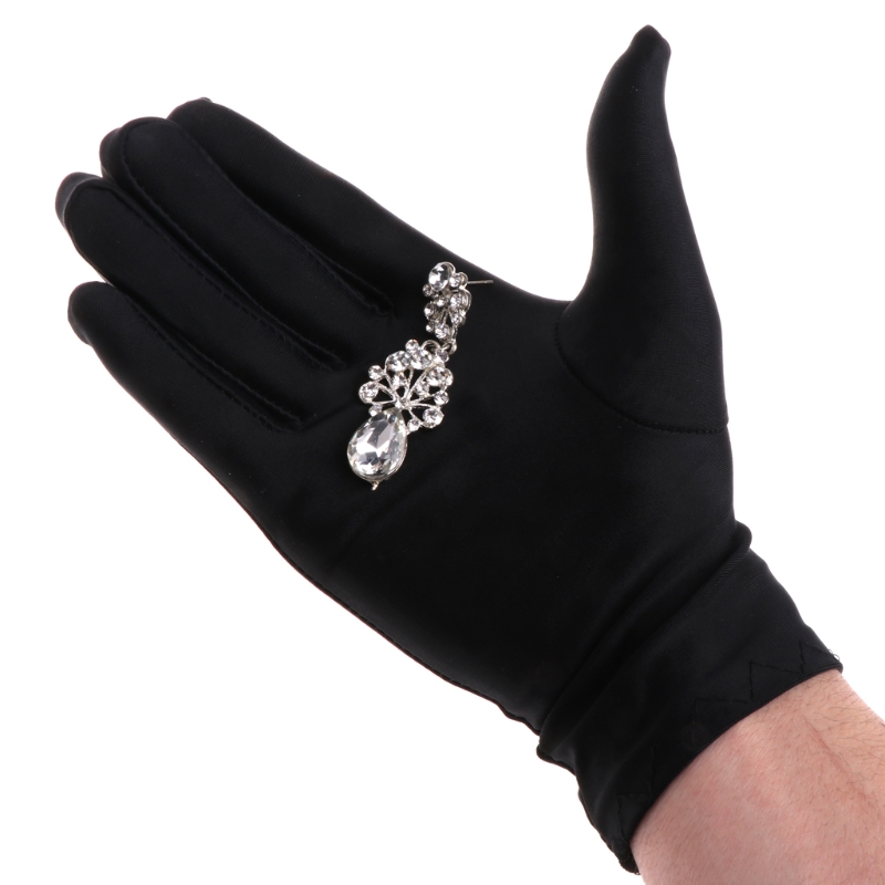 Gants bijouterie pratiques, longueur du poignet, noirs, pour pièce monnaie, pour l'inspection, pour récupérer des bijoux