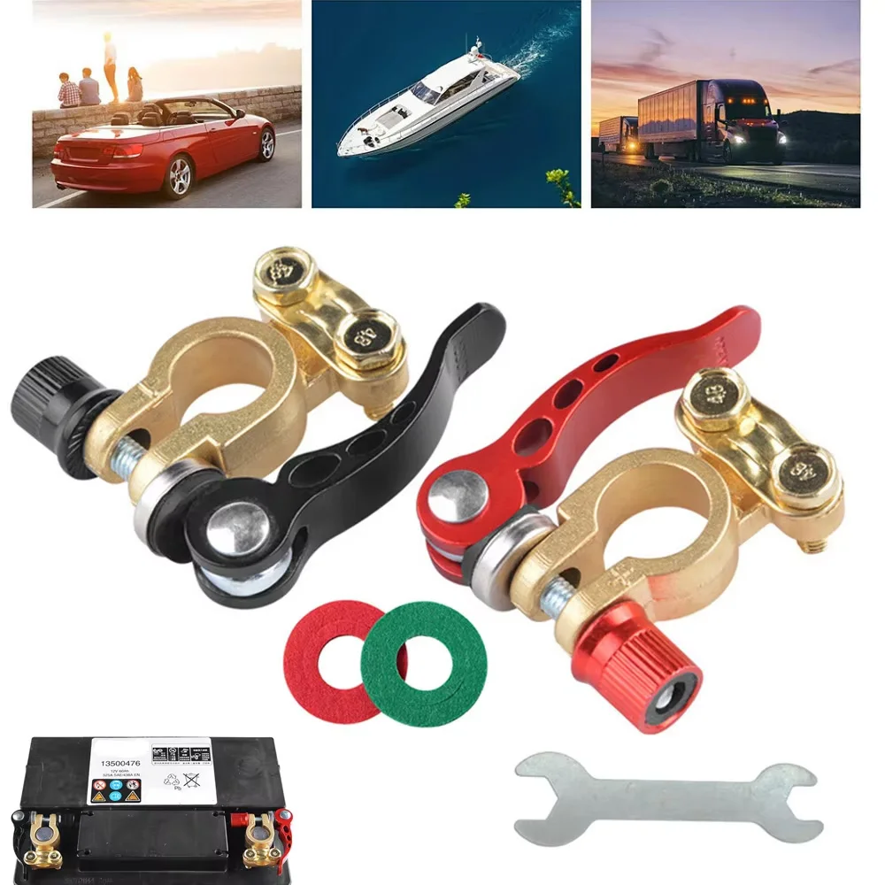 1 par de conectores de terminal de liberação rápida clipe 12v 24v terminais de bateria de carro braçadeira conector de liberação rápida desconexão