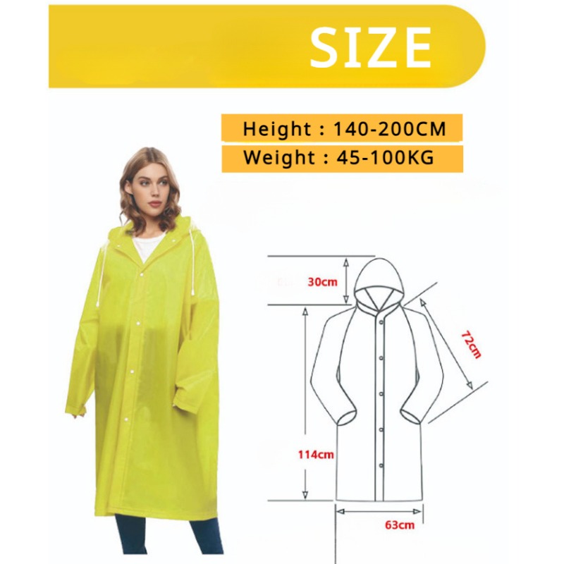 Disposable Raincoat Long Full-body rain-proof men's adult women transparent  portable
