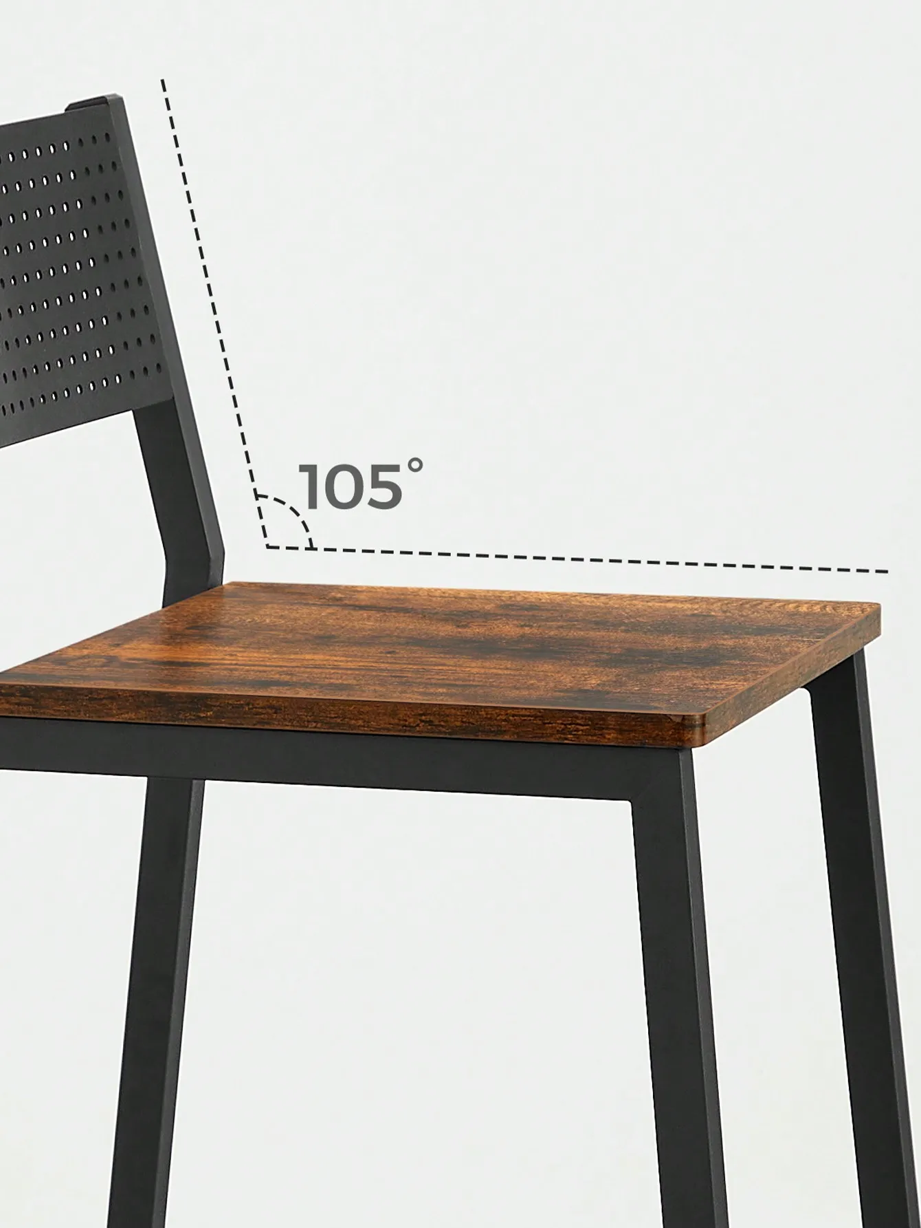 Sedia da cucina per colazione VASAGLE, Set di 2, sedia da bancone, cucina/pranzo/ufficio, stile industriale, marrone rustico/nero