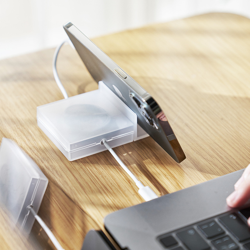 แบบพกพาโปร่งใสสายการจัดการสายไฟสาย USB Winder Retractable ผู้ถือโทรศัพท์ Charger สายไฟ Protector