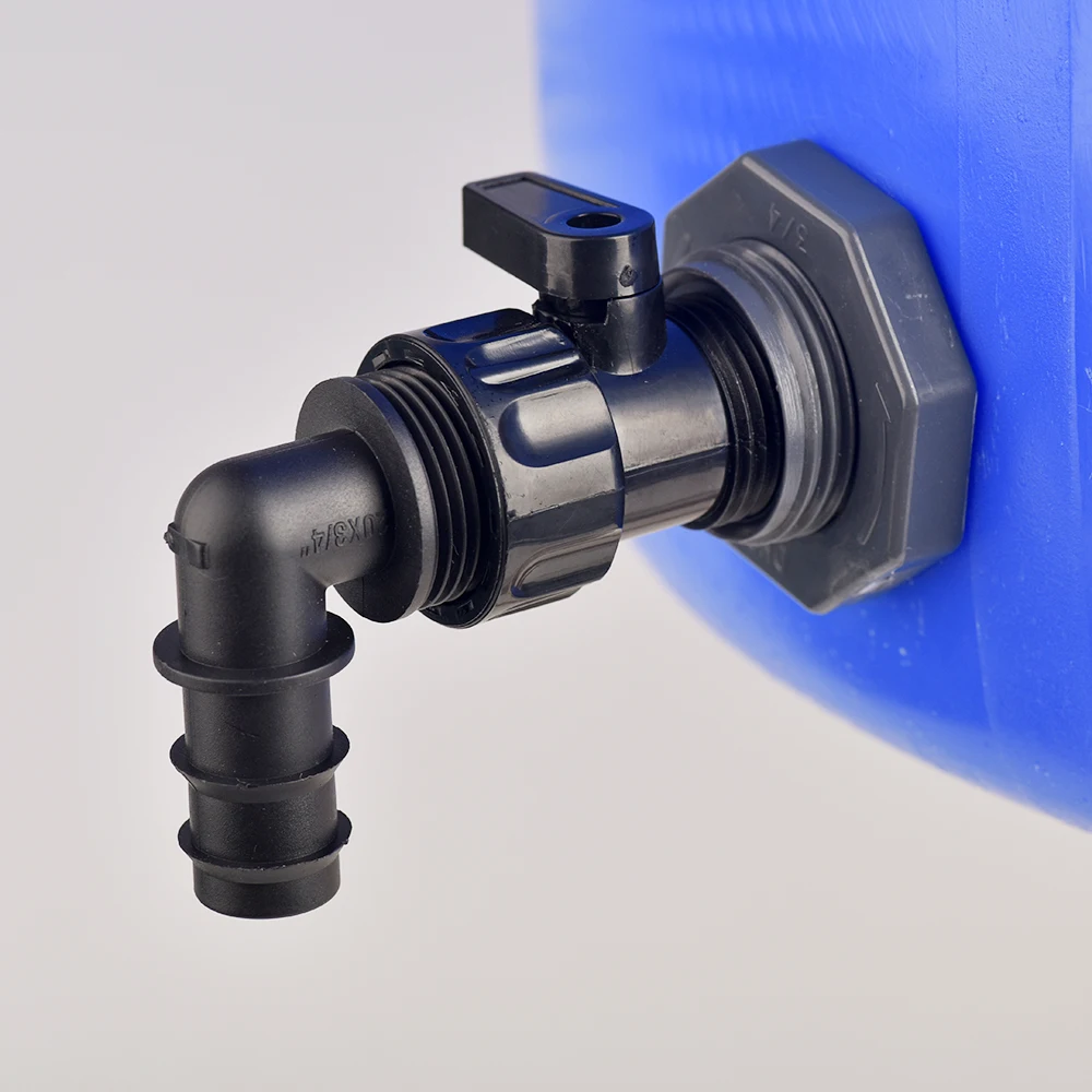 Rain Barrel Overflow Kit, 3/4 Inch Rain Barrel Valve, Barbed Fittings Connectors Tee Elbow Water Pipe Fittings