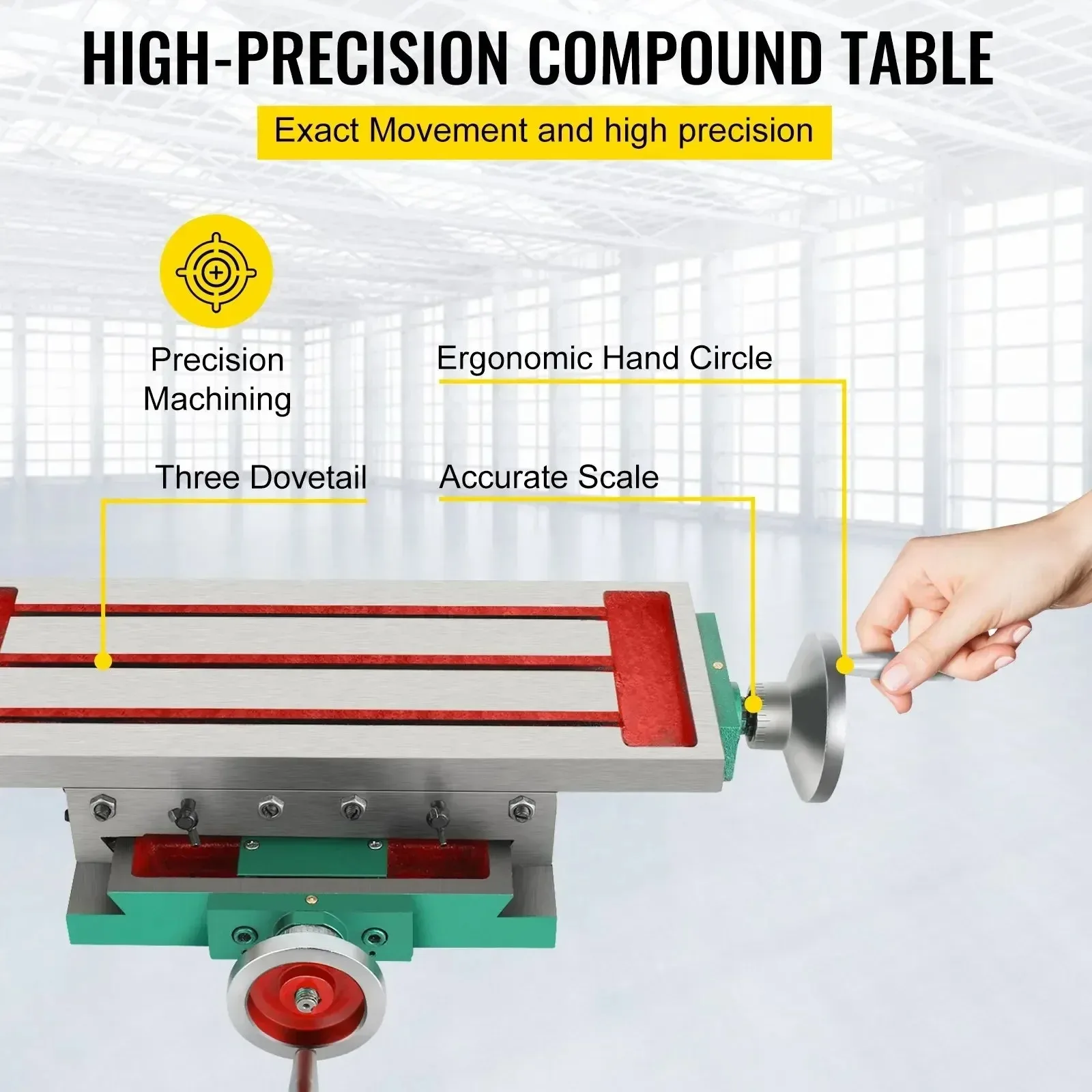 SIHAO – fraiseuse multifonction composée, Table de travail, banc coulissant croisé à 2 axes, fixation d'étau, poignée réglable, établi