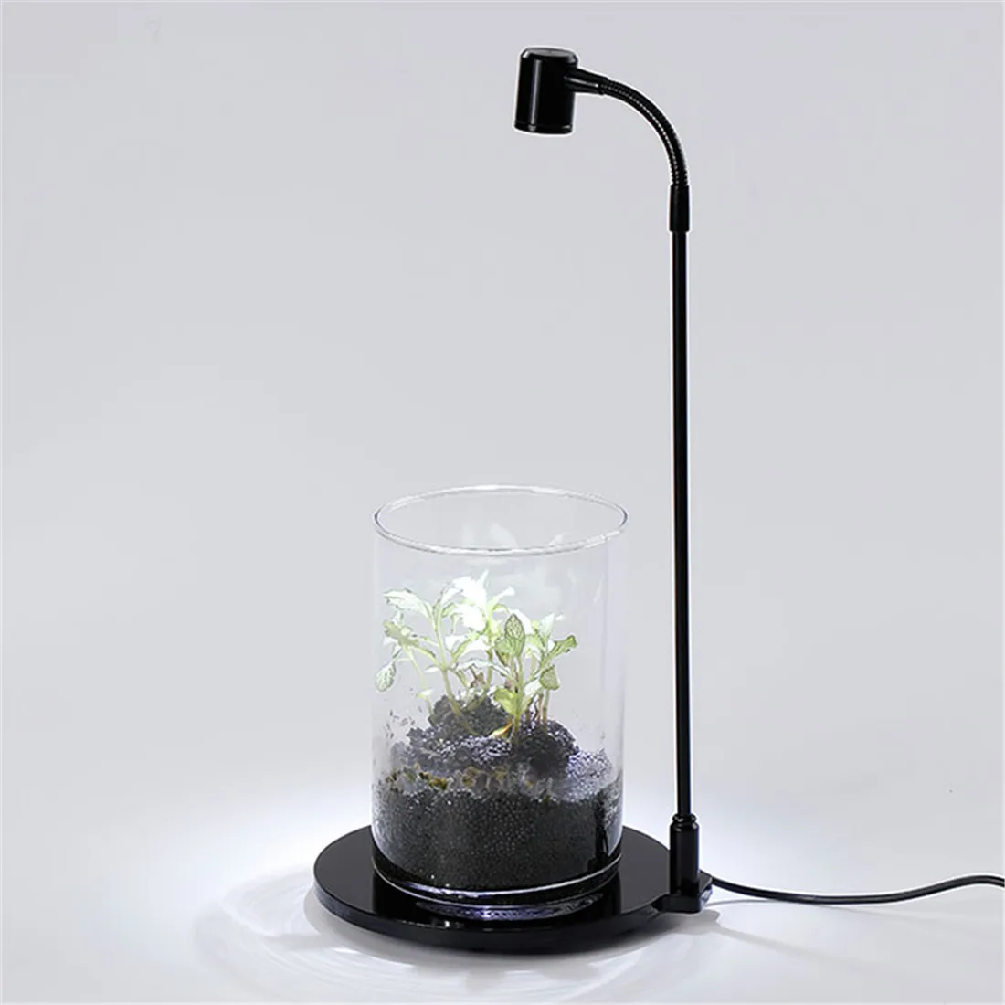 屋内植物用USB成長ライト LED植物ランプ スタンド付き 柔軟なグースネック 高さ調節可能 太陽成長ランプ
