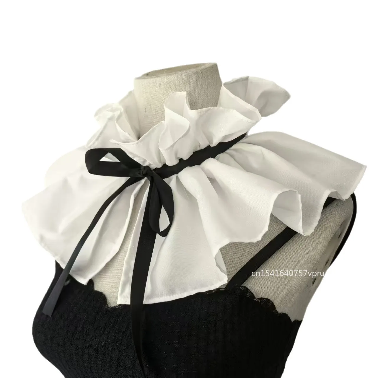 ที่ถอดออกได้ปลอมสาวเสื้อผ้าผ้าคลุมไหล่สําหรับเสื้อหรือชุด Ruffled Laple Shawl สําหรับ Lady Girl Shawl