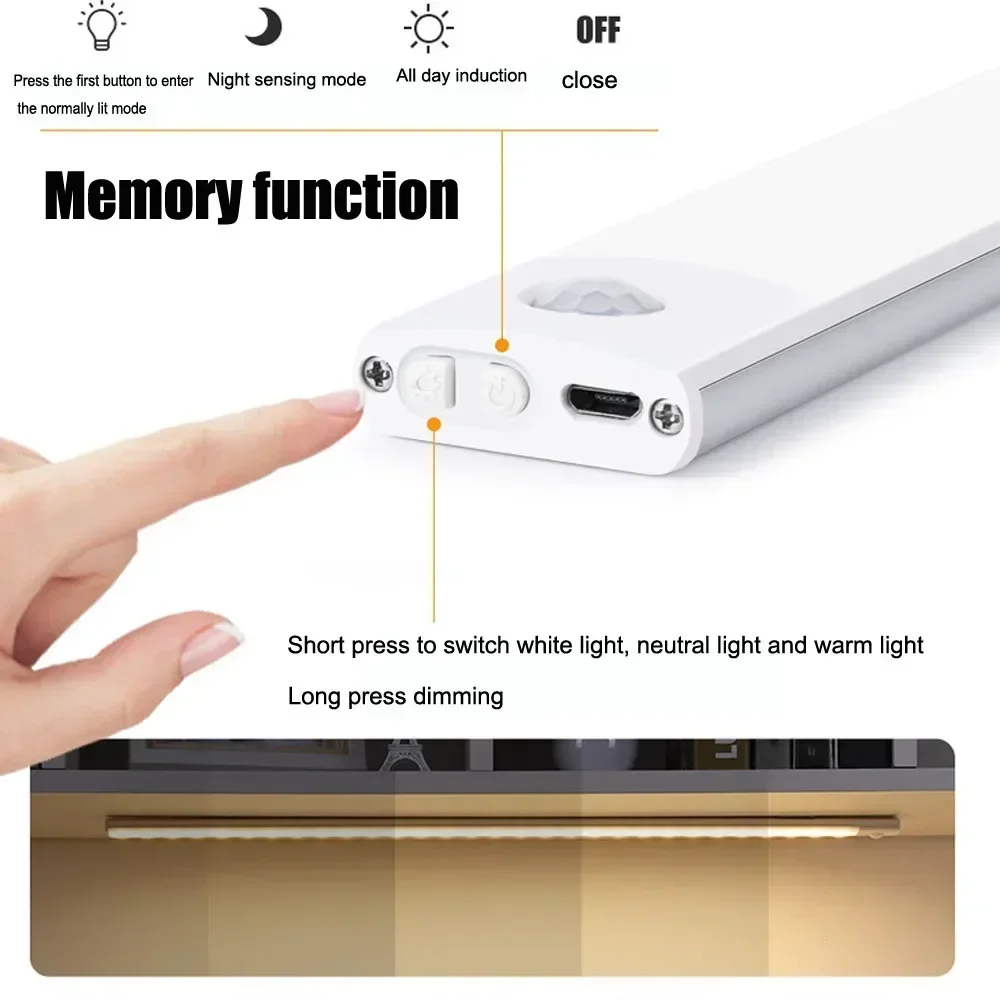 60CM 80CM Xiaomi Nachtlicht Motion Sensor Dünne LED Küche Wiederaufladbare USB Lampe Hintergrundbeleuchtung Für Schlafzimmer Nachttisch beleuchtung