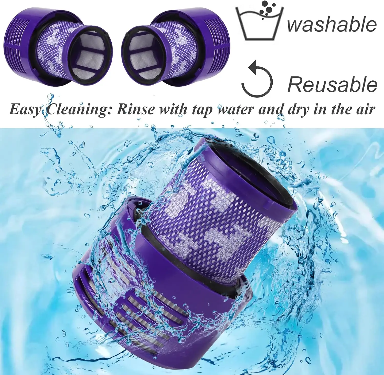 Washable HEPA Filter Spare Parts Unit For Dyson V10 SV12 Cyclone Animal Absolute Total Clean Vacuum Cleaner Filters Accessories