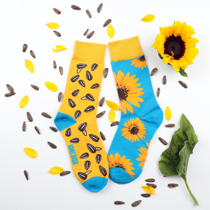 1 paio di calzini alla moda per coppie stile AB abito medio alto colorato per tutte le stagioni quotidiano per unisex