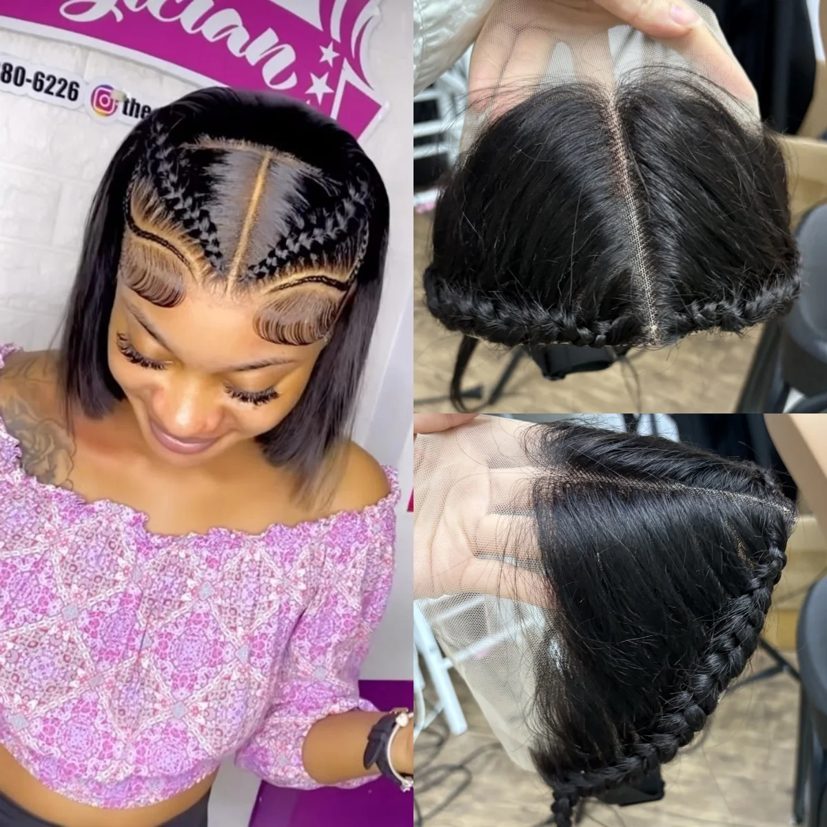 13x4 renda frontal transparente com tranças 10 polegadas natural brasileiro remy cabelo renda frontal com cabelo de bebê para mulheres meninas