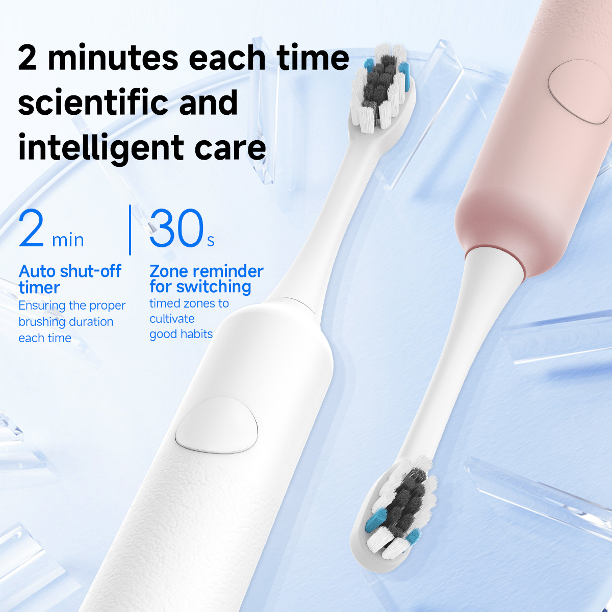 DOCO Escova de dentes elétrica com vibração sônica, modo de 3 engrenagens, carregamento USB IPX7, à prova d'água, aparelhos de cuidados pessoais