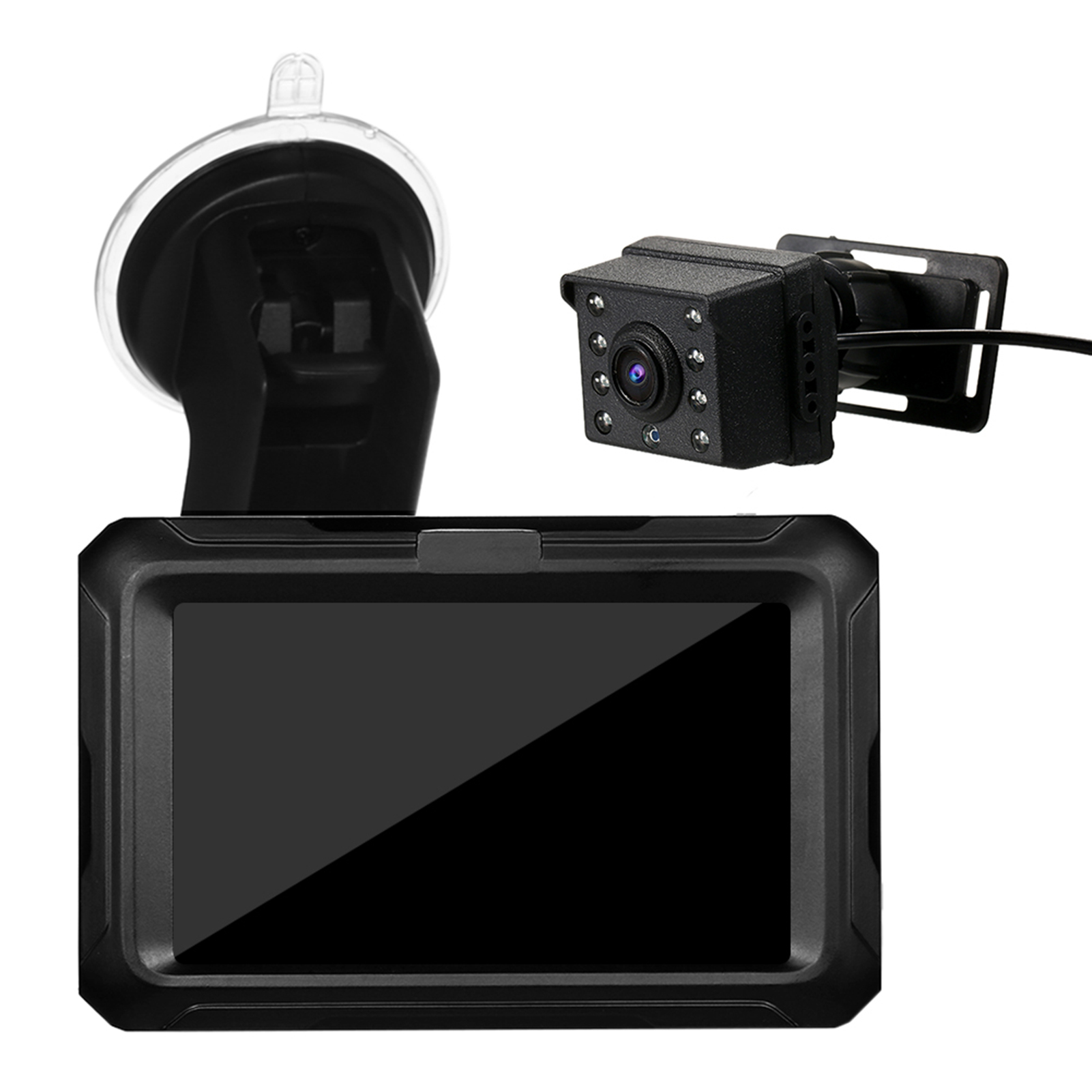 Monitor de visão traseira ajustável com tela IPS, espelho de carro do bebê, ângulo de visão larga ajustável para bebês, crianças, animais Night Vision Function, 4,3"