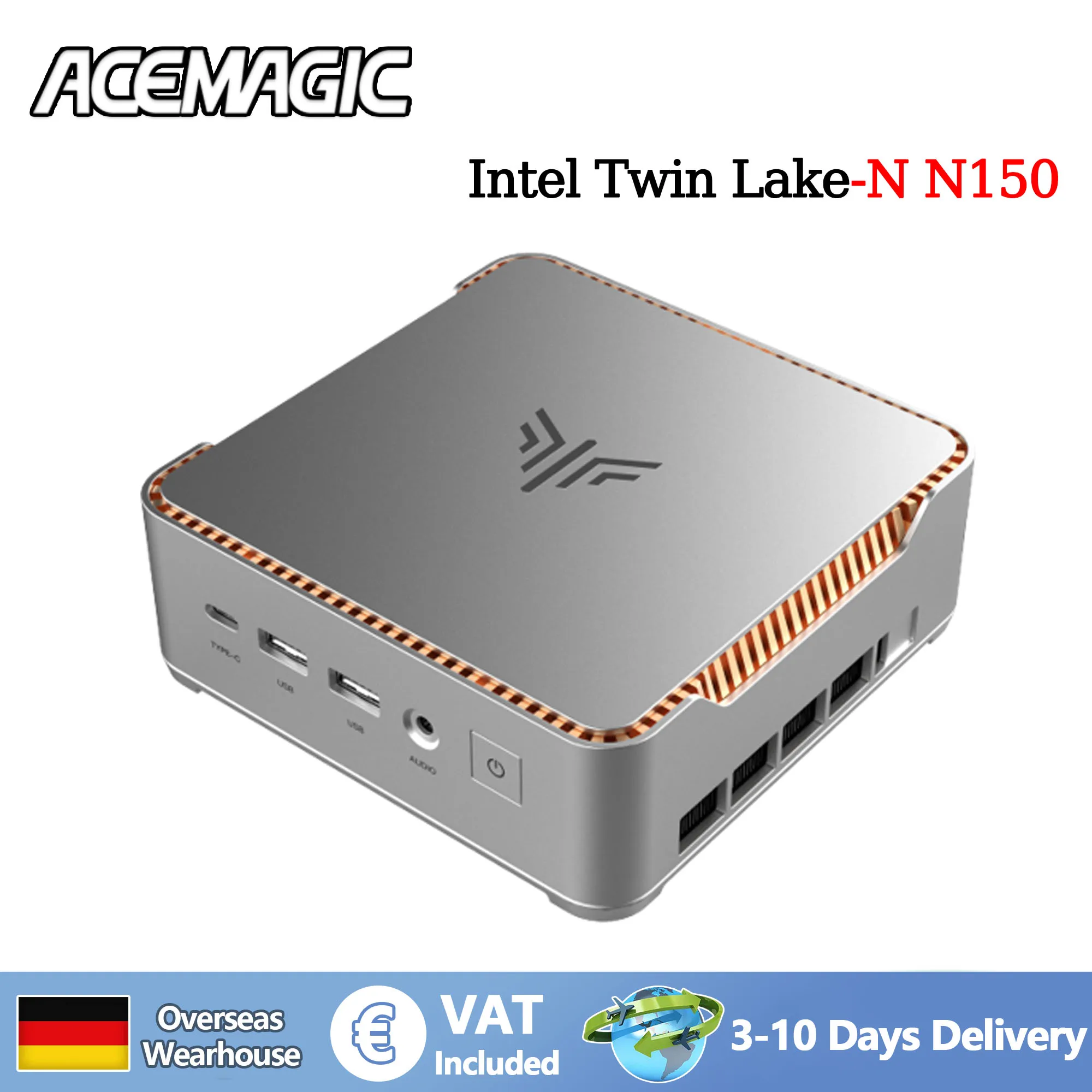 Mini PC ACEMAGIC Essenx E2 N150 con 16 GB DDR4, 1 TB SSD, HDMI+DP1.4, doble 4K UHD, Gigabit Ethernet, WiFi5, BT4.2