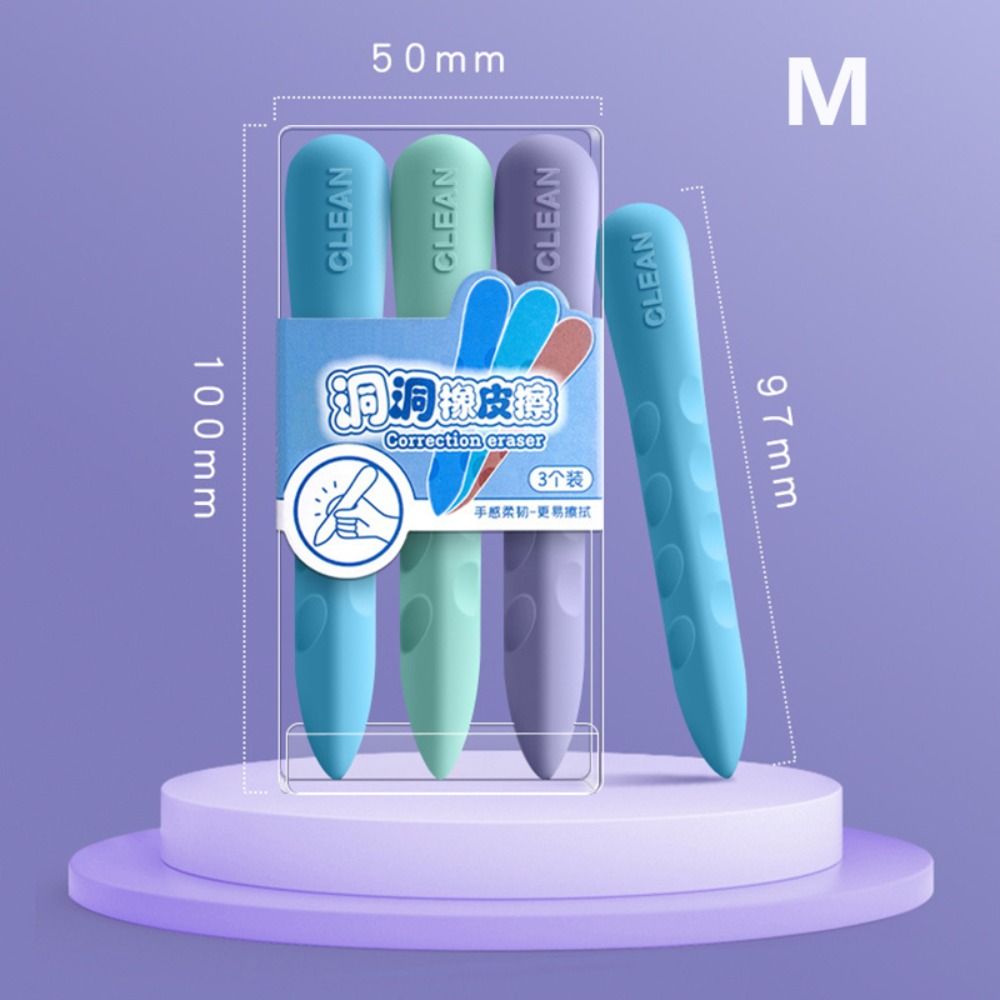 3PCS/Box Without Leaving Marks Huge Eraser Double Head Students Gift Pencil Eraser Learning Prize Student Art Painting Eraser