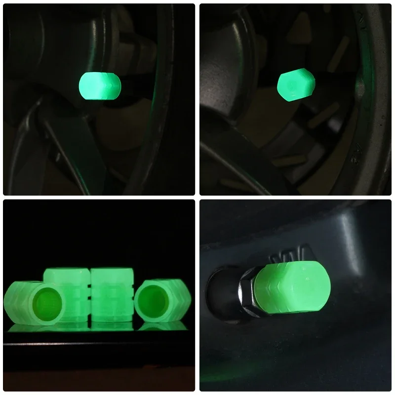 Bouchon de Valve de pneu de voiture lumineux, 8 pièces, Fluorescent couvert de nuit, moto camion, Tube universel, bouchon de Valve de pneu de vélo